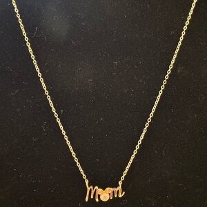 Disney Silvertone Mom Necklace with cz accent